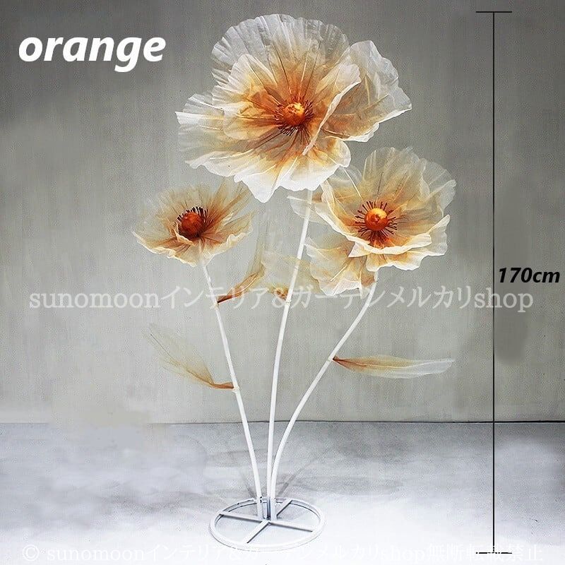 フェイク フラワー 巨大 大きめ デコレーション 造花 台座付き おしゃれ かわいい インテリア 結婚式 イベント ディスプレイ 店舗 装飾 白 パープル YUZUMIYA_COM