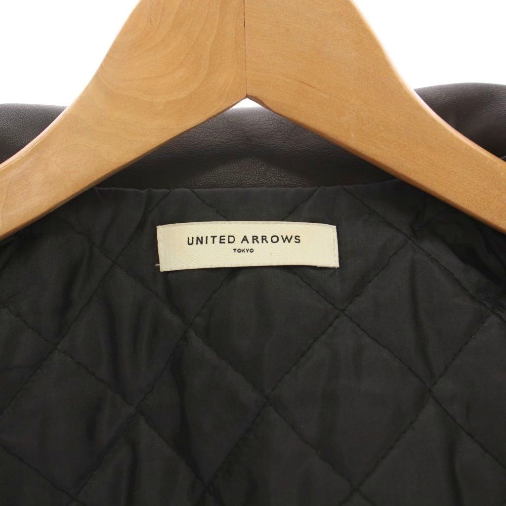 送料無料キャンペーン中! ユナイテッドアローズ UNITED ARROWS レザー ライダースジャケット 革ジャン アウター 38 黒 1525-136-2807 |YM