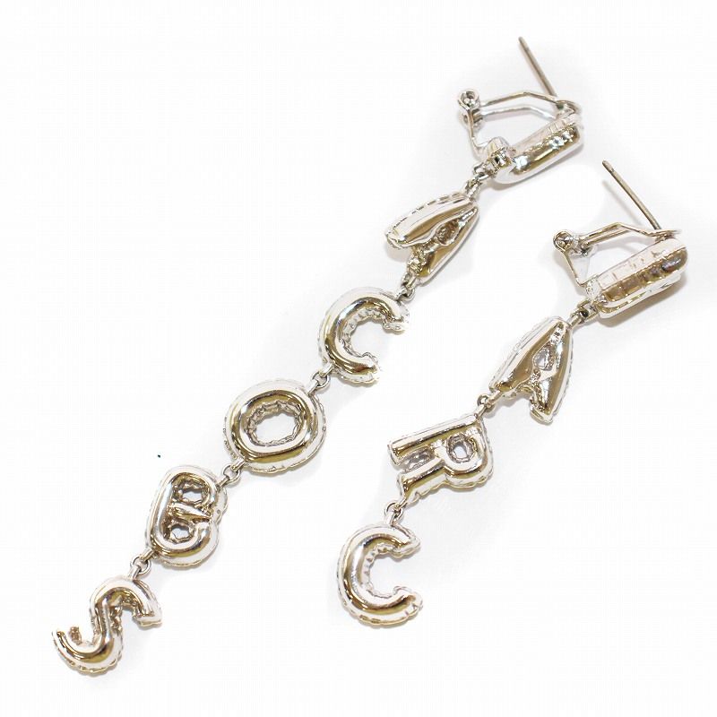 マークジェイコブス MARC JACOBS バルーンピアス 両耳用 ロゴ バタフライキャッチ ニューアイコン アルファベット シワ加工 シルバー 2F3JER001J11 |BB