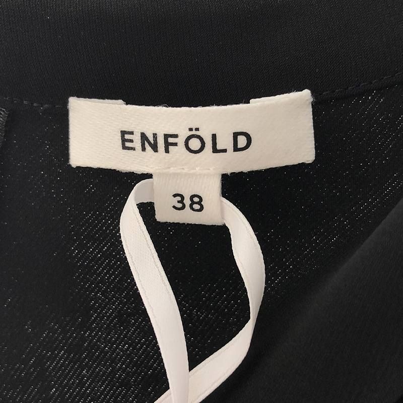 エンフォルドWOVEN T-SHIRT ブラック38 美品】 ENFOLD / エンフォルド | WOVEN T-SHIRT Tシャツ | 38