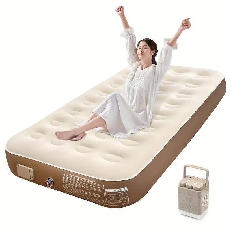エアーベッド 内蔵電動ポンプ シングル|ダブルエアマット キャンプベッド 厚手 自動膨張 ワンタッチ空気抜き アウトドア 昼寝 防災 寝具