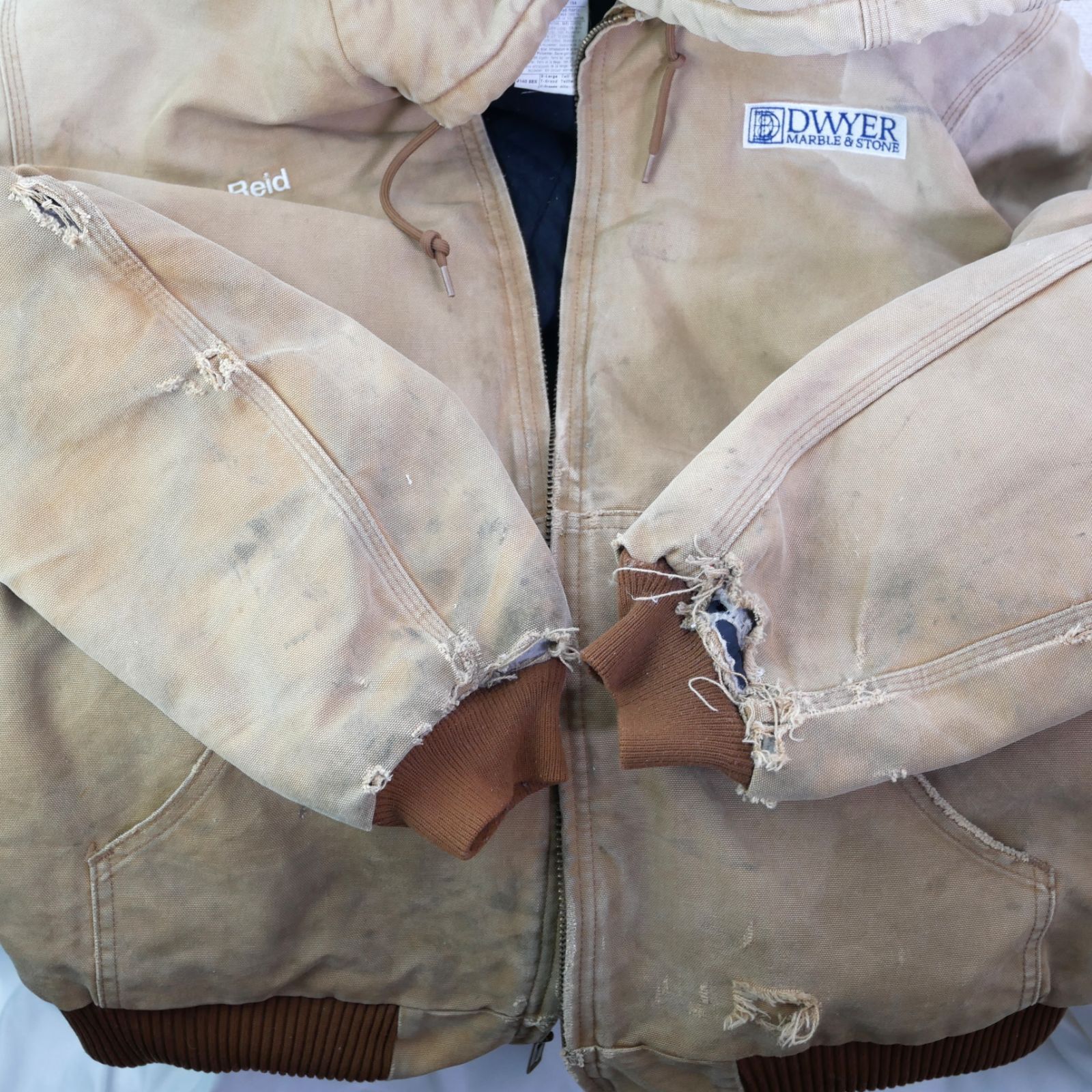 CARHARTT USA製 CAMELカラー 企業ロゴ ACTIVE JACKET−XL/J140BRN 