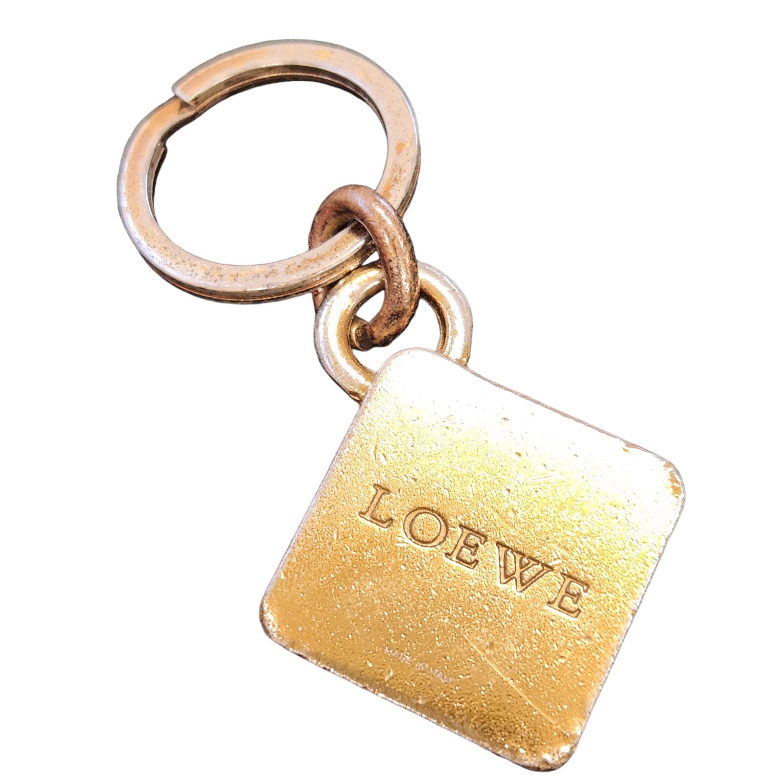 LOEWE アナグラム型押し キーリング ブラック ロエベ | Petit