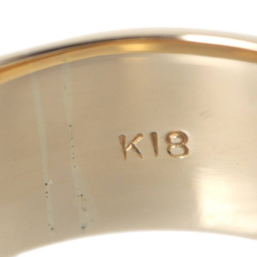 平打ち 彫刻 唐草 リング 指輪 K18 18金 YG イエローゴールド 約13号 