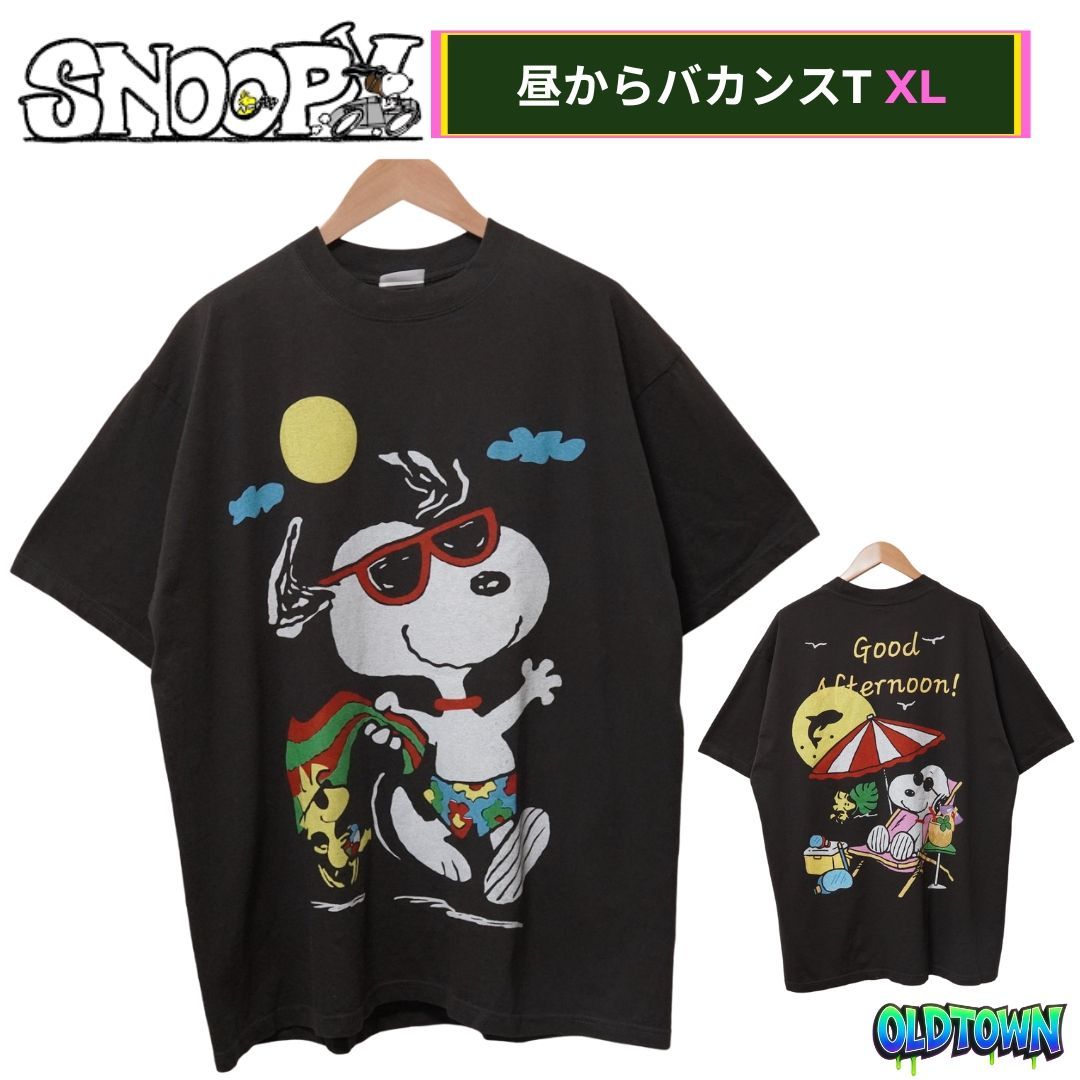 90s古着 USA製 スヌーピーTシャツ 黒 L キャラクターtシャツ ブラック スヌーピー ビートルズ Tシャツ XLサイズ ブラック ヘインズ
