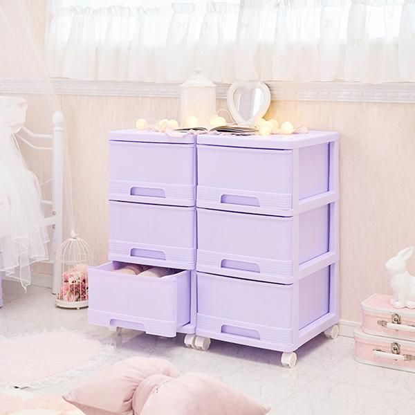 収納ケース 収納ボックス | 深型収納ケース３段|２個セット グレープ ロマンティックプリンセス ロマプリ かわいい 姫系