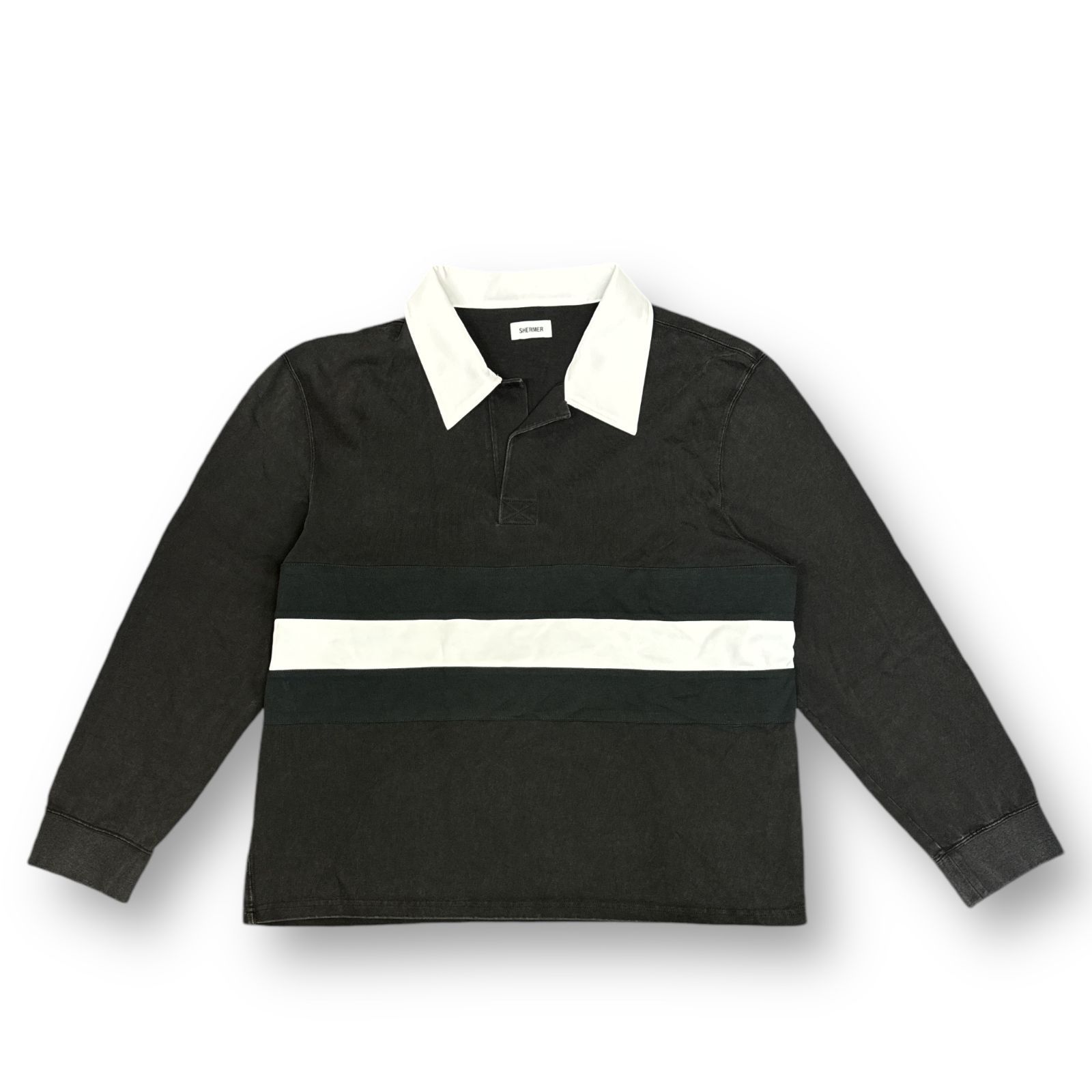 定価26400円 SHERMER Over Size Rugbyshirt オーバーサイズラグビー 