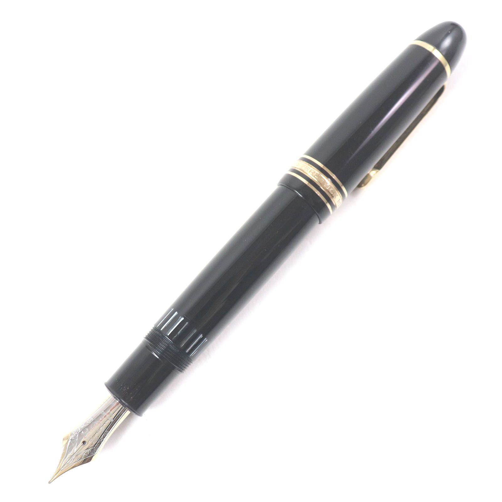 □MONTBLANC モンブラン No.149 マイスターシュテュック ホワイトスター ペン先14C キャップ式 万年筆 ブラック ゴールド ドイツ製 メンズ