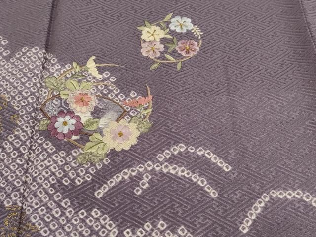 正絹 道長草花文 暈し染め 金彩 訪問着5点セット