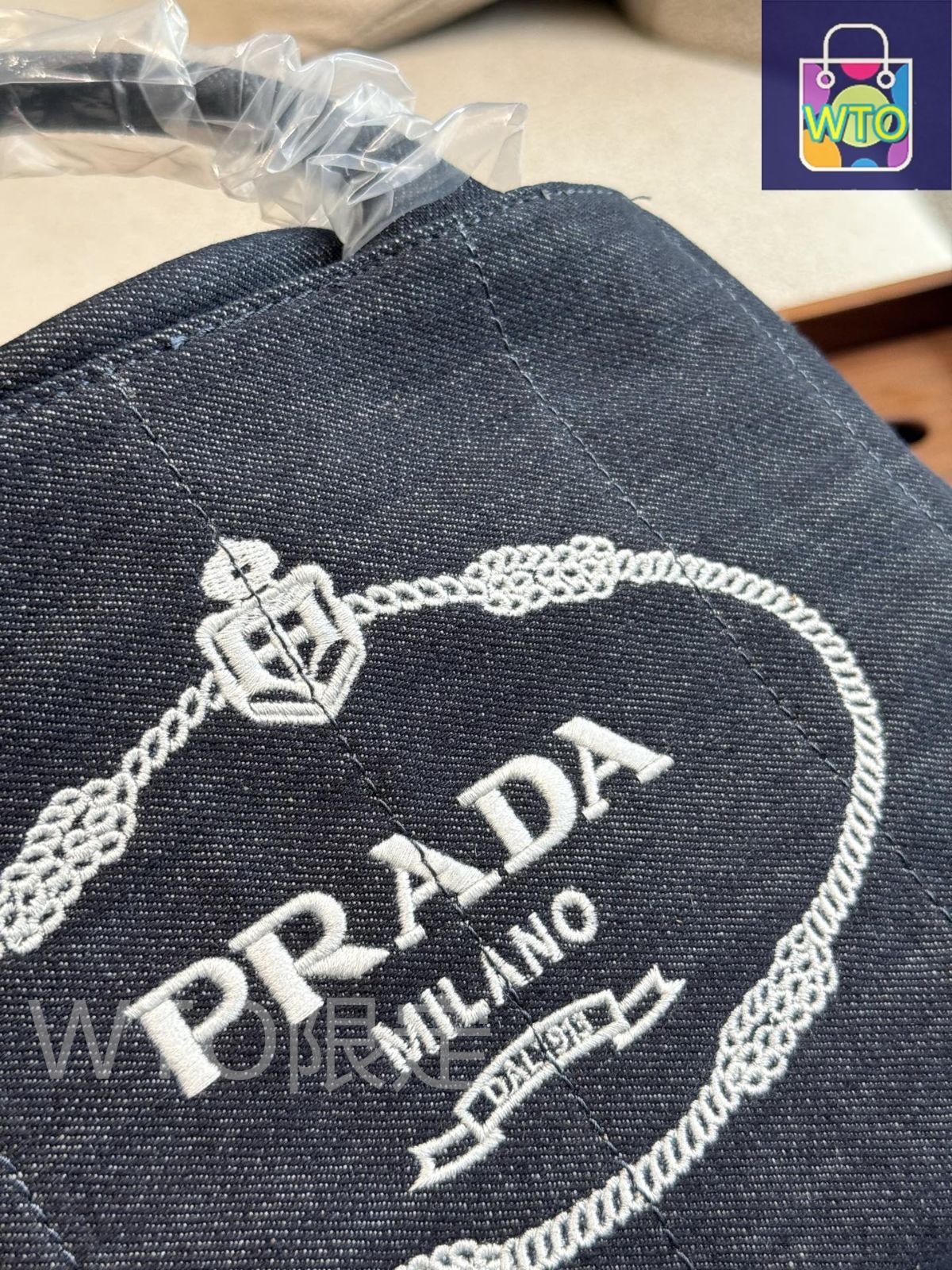今日特価】Prada プラダ カナパ デニムビーチバッグ 耐久性に