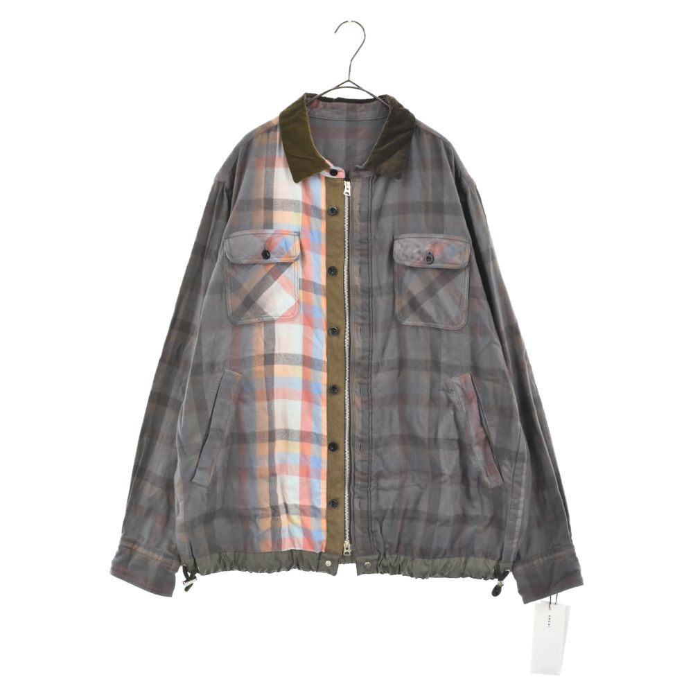 Sacai (サカイ) 22AW PLAID SHIRT 22-02838M 再構築 ドッキングシャツ 