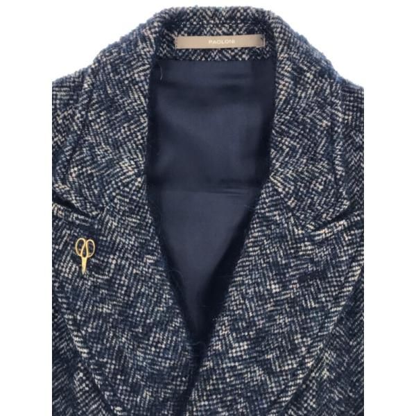 PAOLONIパオローニアルパカ混ダブルチェスターコートブルー系サイズ:50