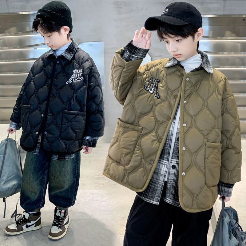 キッズ スタジャン ジャケット 男の子 子供 アウター 通学 子供ジャケット 中綿入れ 秋冬 通園 韓国風 コート 厚手スタジアムジャケット nee3c767623