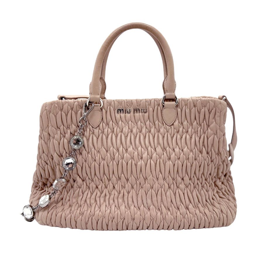 Miu Miu ミュウ ミュウ 5BA958 レザー キルティングナッパ クリスタル