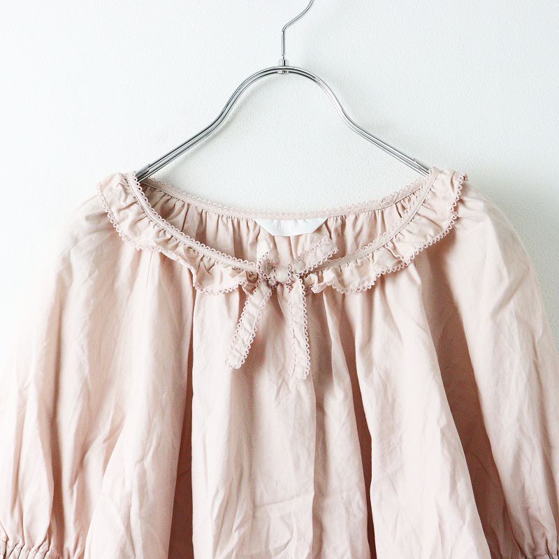 極美品】ピンクハウス ピコフリル 長袖ブラウス ホワイト リボン