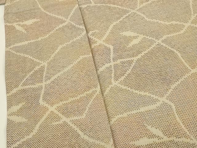 平和屋着物▽上質な紬　単衣　草木文　正絹　逸品　CAAT9513dy 平和屋着物▽上質な紬 単衣 草木文 正絹 逸品 CAAT9513dy