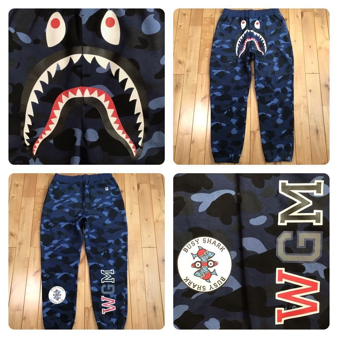 Blue camo シャーク スウェットパンツ Lサイズ a bathing ape