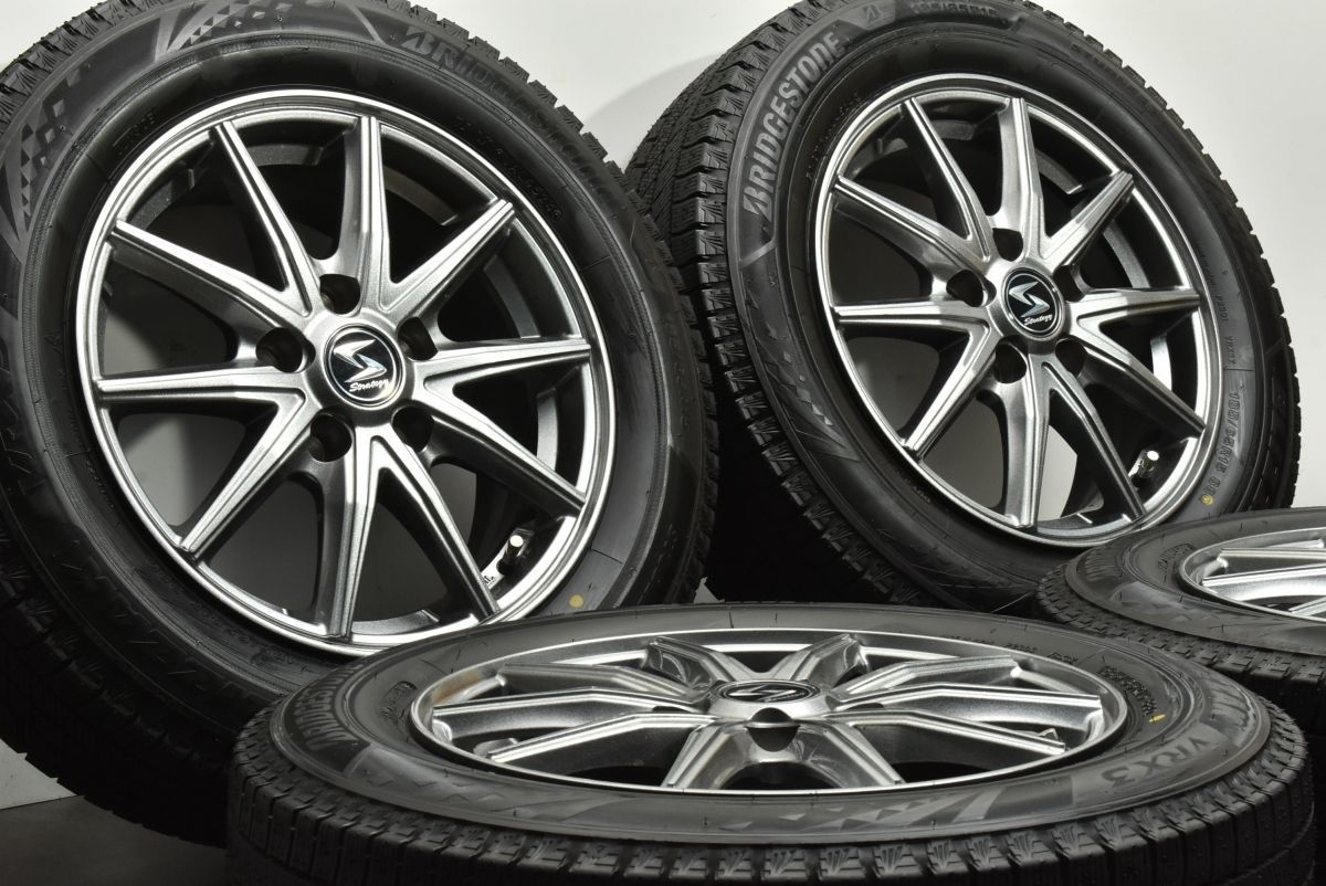 使用僅か バリ溝 Strategy 15in 6J 43 PCD114.3 ブリヂストン ブリザック VRX3 185 65R15 製造 GT GB5-8 フリード