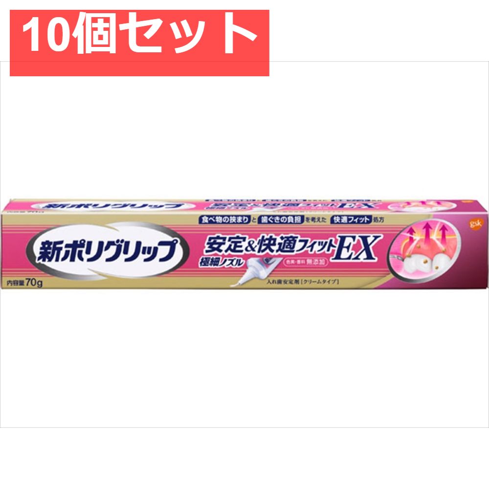 新ポリグリップ 安定＆快適フィットEX 70g 10個セット