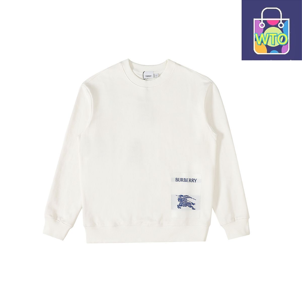 バーバリー Burberry 2025ss B 家の新シーズンのパッチ刺繍入り純綿の丸首のワークウェアポケット付きセーター -WTO輸入1