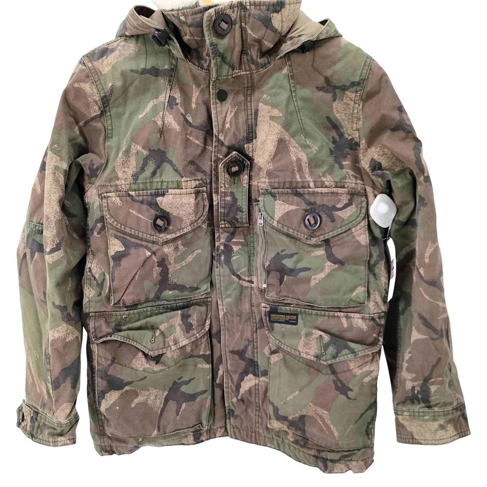 アバクロンビーアンドフィッチ Abercrombie ＆ Fitch 内側ボア フーデッド ミリタリージャケット メンズ import：XS 
