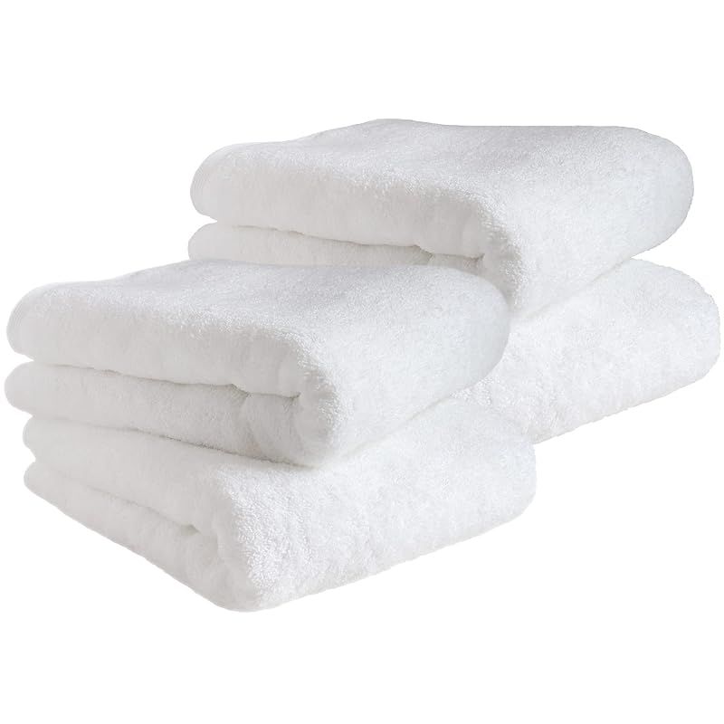 sensui Yu 日本製 バスタオル 4枚セット 大判 瞬間吸水 抗菌防臭 速乾 大阪泉州タオル オフホワイト