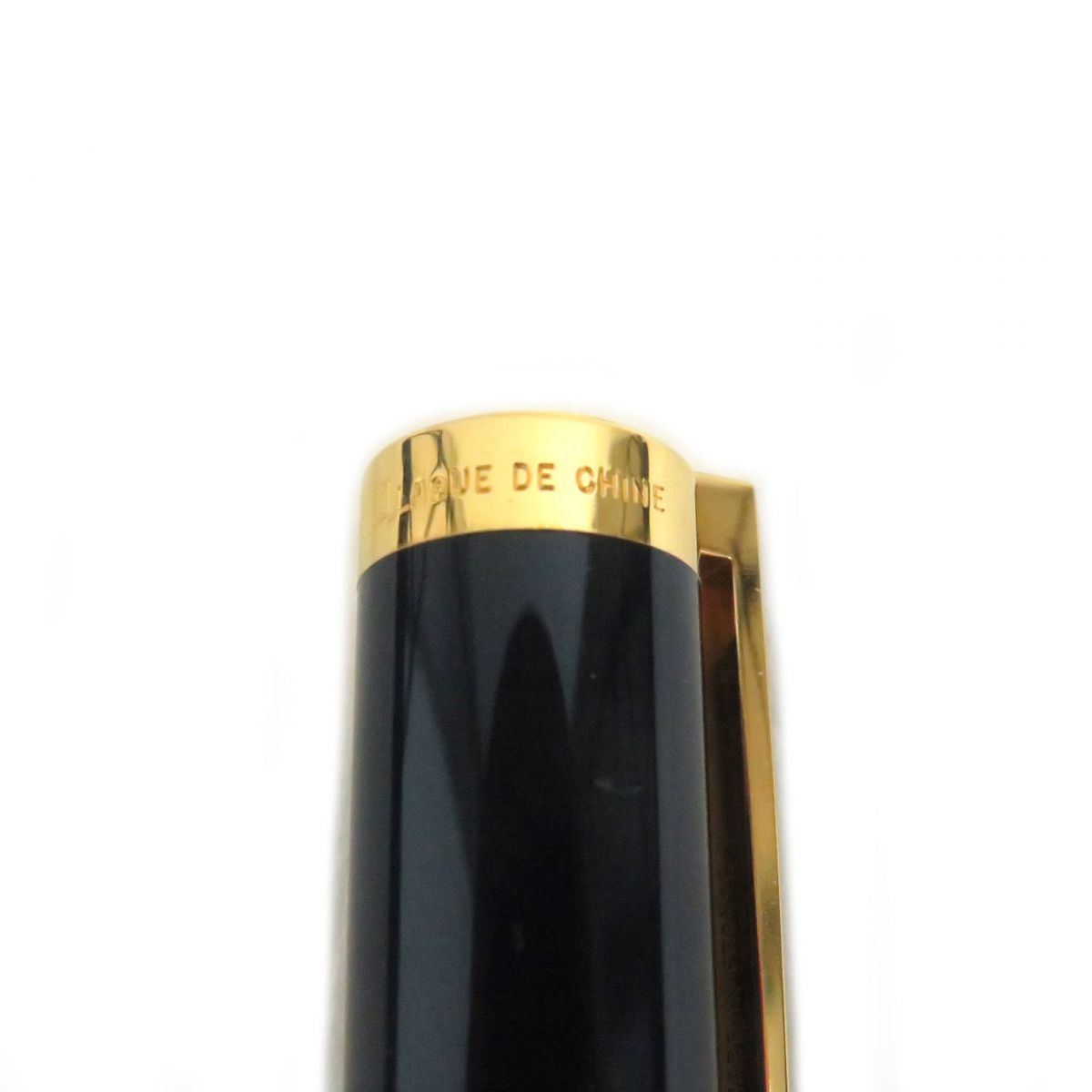 極美品□S.T.Dupont/エステーデュポン クラシック ペン先750 Fニブ キャップ式 万年筆 ネイビー×ゴールド メンズ  箱・カード・インク付き　t03-st30303-561