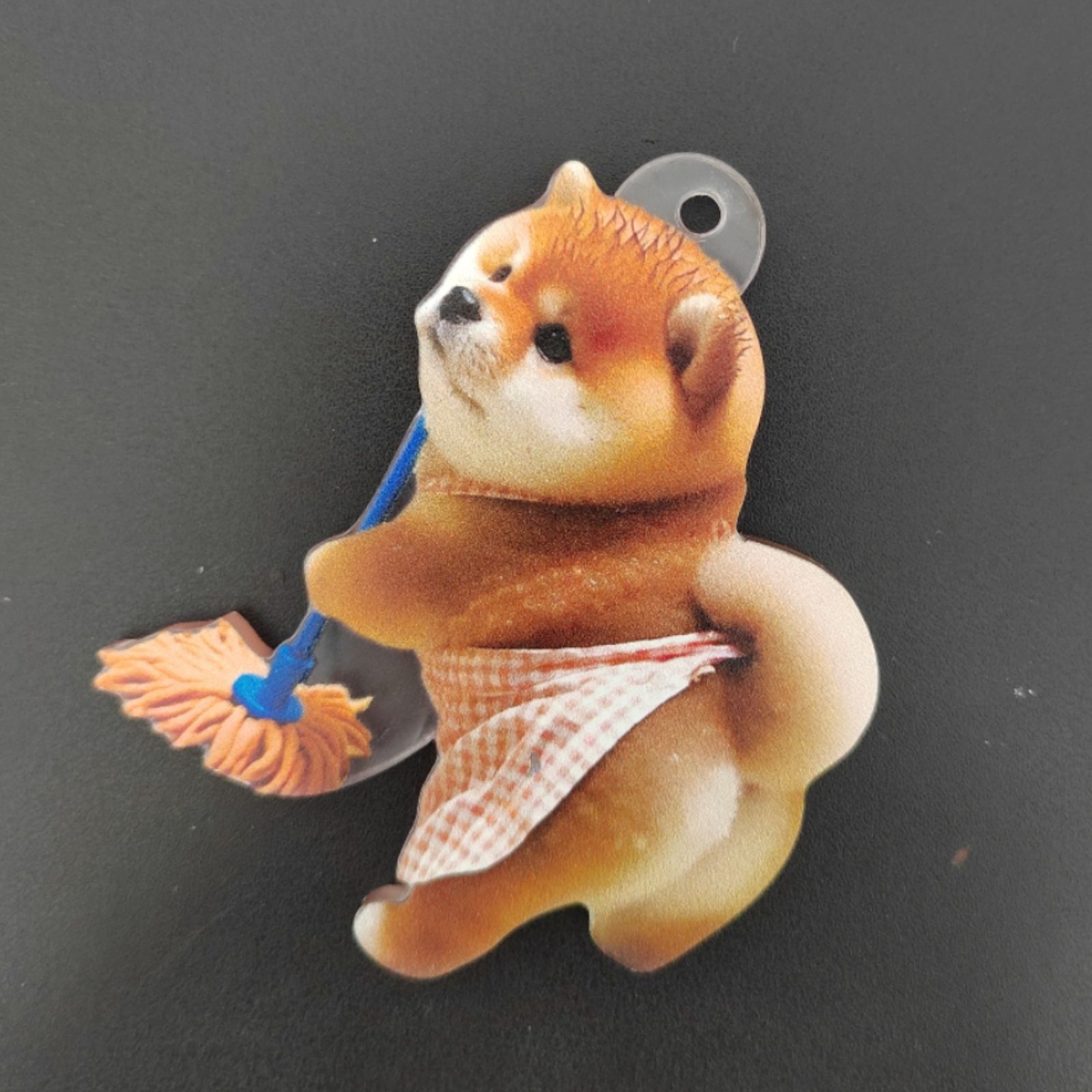 キーホルダー 犬 豆柴 かわいい 柴犬 2D 平面 アクリル 8cm 掃除