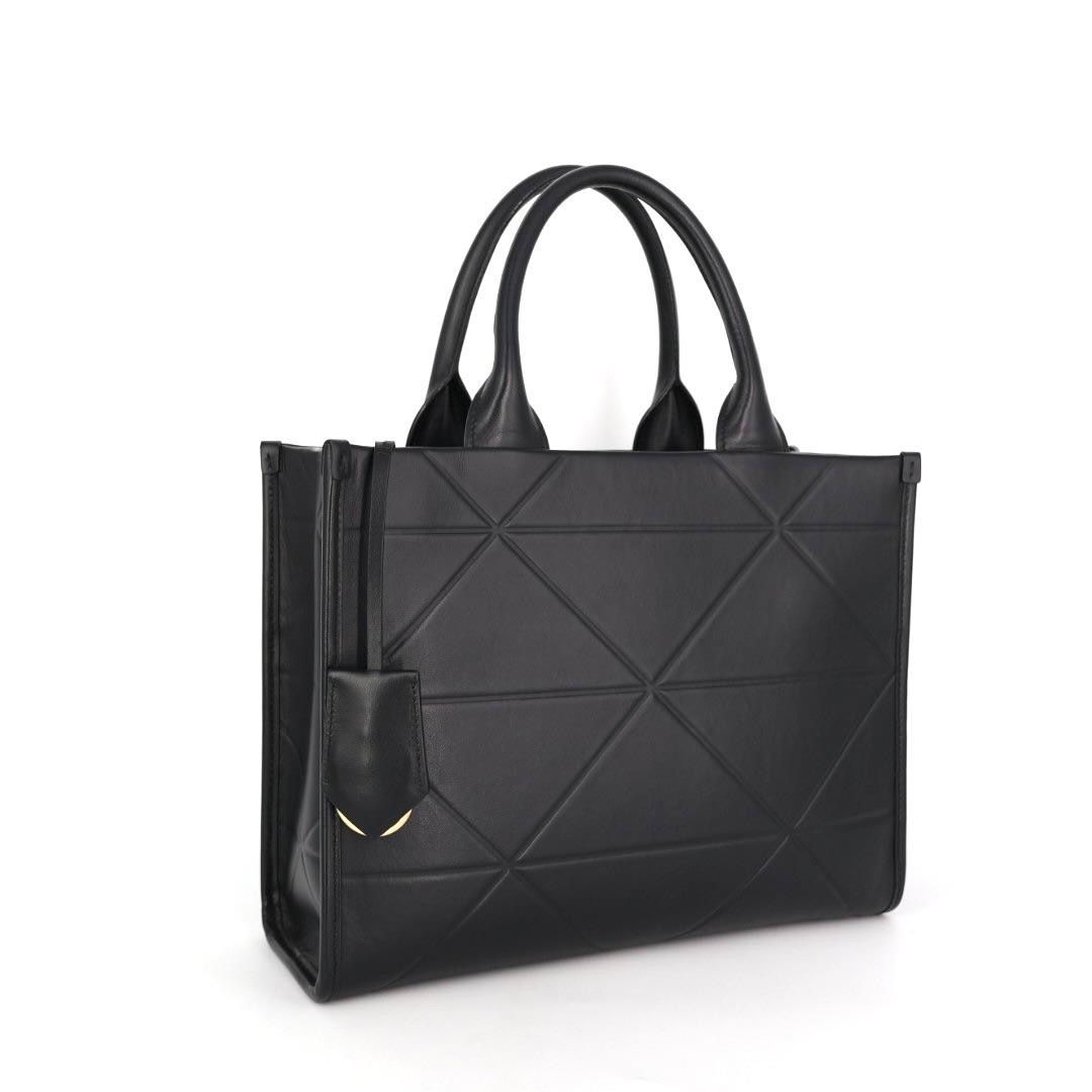 プラダ PRADA シンボル トップステッチ レザー ラージ バッグ