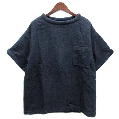 トゥジュー TOUJOURS 起毛ツイル ヘビーウェイト ビッグ Tシャツ 半袖 ポケット ネイビー 紺 2