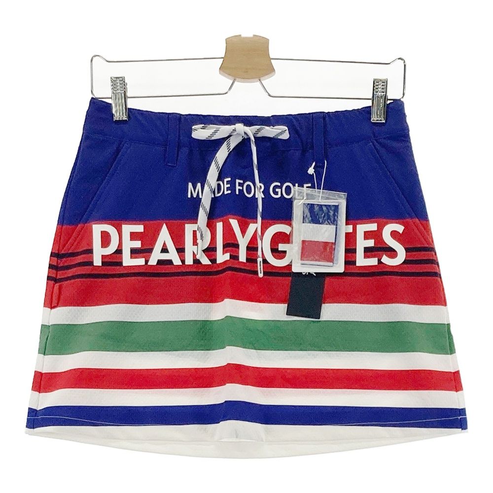 サイズ 1 PEARLY GATES パーリーゲイツ 055-1134604 ストレッチスカート ボーダー柄 ブルー系 240101532650 ゴルフウェア レディース ストスト