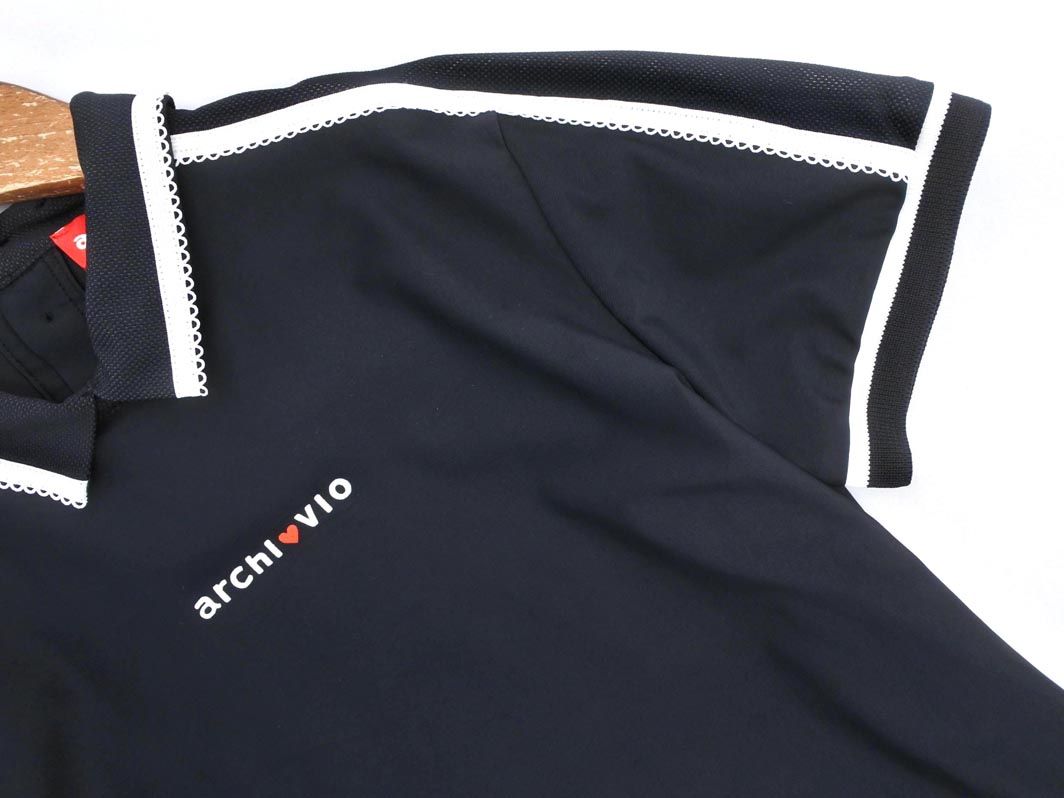 archivio アルチビオ ゴルフウェア　ポロシャツ　サイズS　0026 archivio アルチビオ ゴルフウェア ロゴ ポロシャツ size36/黒