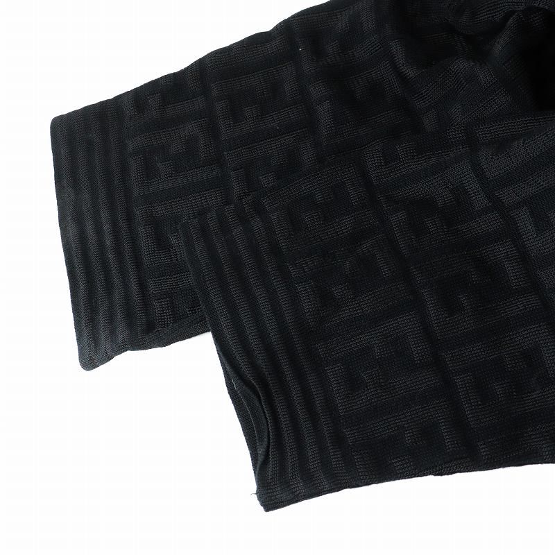フェンディ ズッカ柄ボタン　ロングカーディガン　Mサイズ　黒　とろみ素材 フェンディ FENDI ヴィンテージ ニットカーディガン 長袖 ロゴ