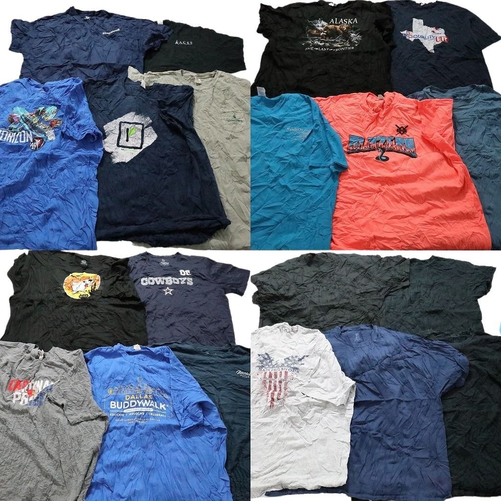 古着卸 まとめ売り カラーmix プリント 半袖Tシャツ 20枚セット (メンズ 3XL ) プロチーム NFL カウボーイズ ワンポイント 中古古着 MZ1061