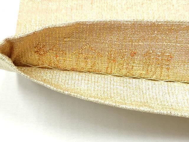 平和屋着物○桝屋高尾 ねん金綴錦 両面 全通柄袋帯 段霞文 正絹 逸品