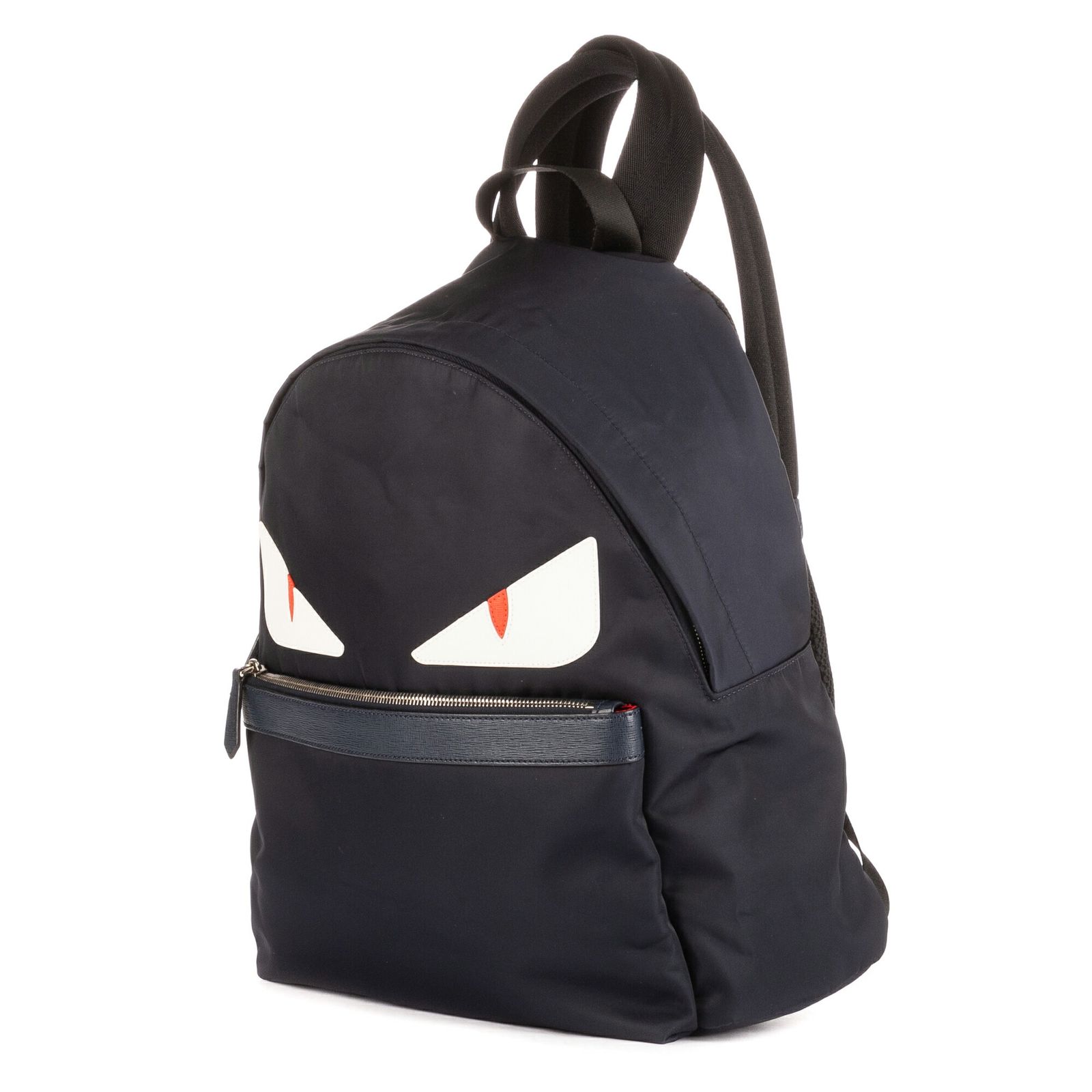 FENDI フェンディモンスター バックパックネイビーブルーナイロンキャンバスA