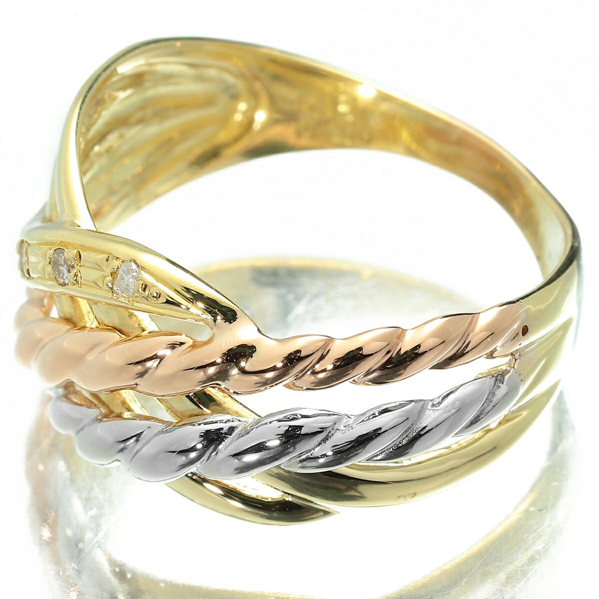 コンビネーションリング 指輪 ダイヤモンド K18 12号 中古 プレラブド  