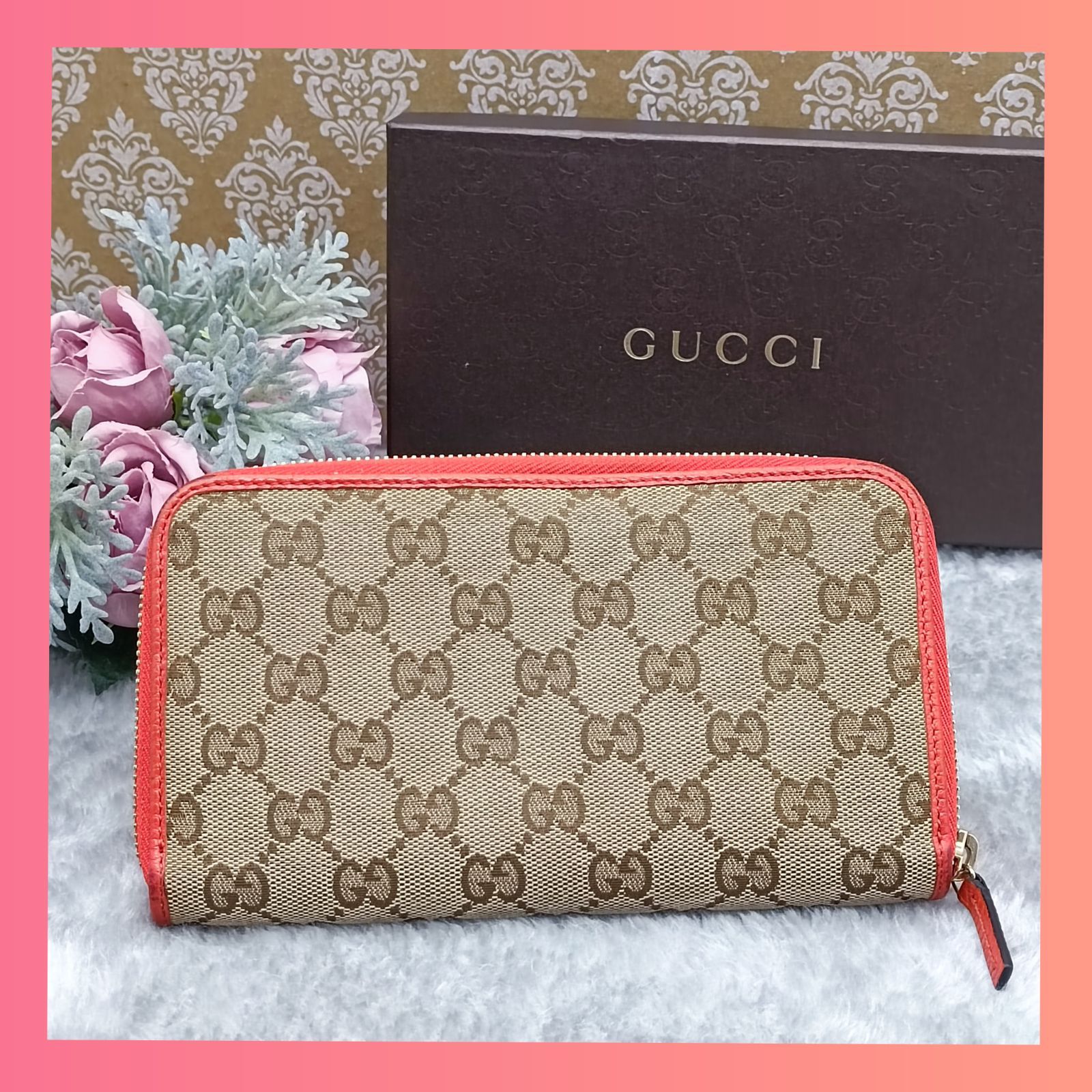 GUCCI 》 グッチ 長財布 ロングウォレット ラウンドジップ GG  