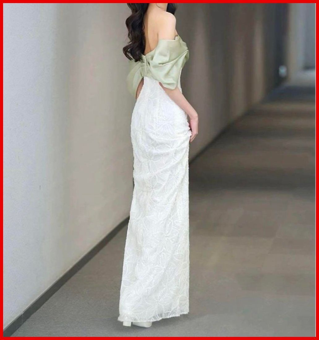 新品・未使用】スパンコールの美しい ワンショルダー イブニングドレス