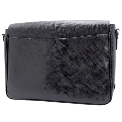 PRADA(プラダ) ショルダーバッグ 肩掛け 斜め掛け レザー SAFFIANO CUIR NERO ブラック黒 シルバー金具 2VD046 メンズ  40601108937【中古】【アラモード】 - メルカリ