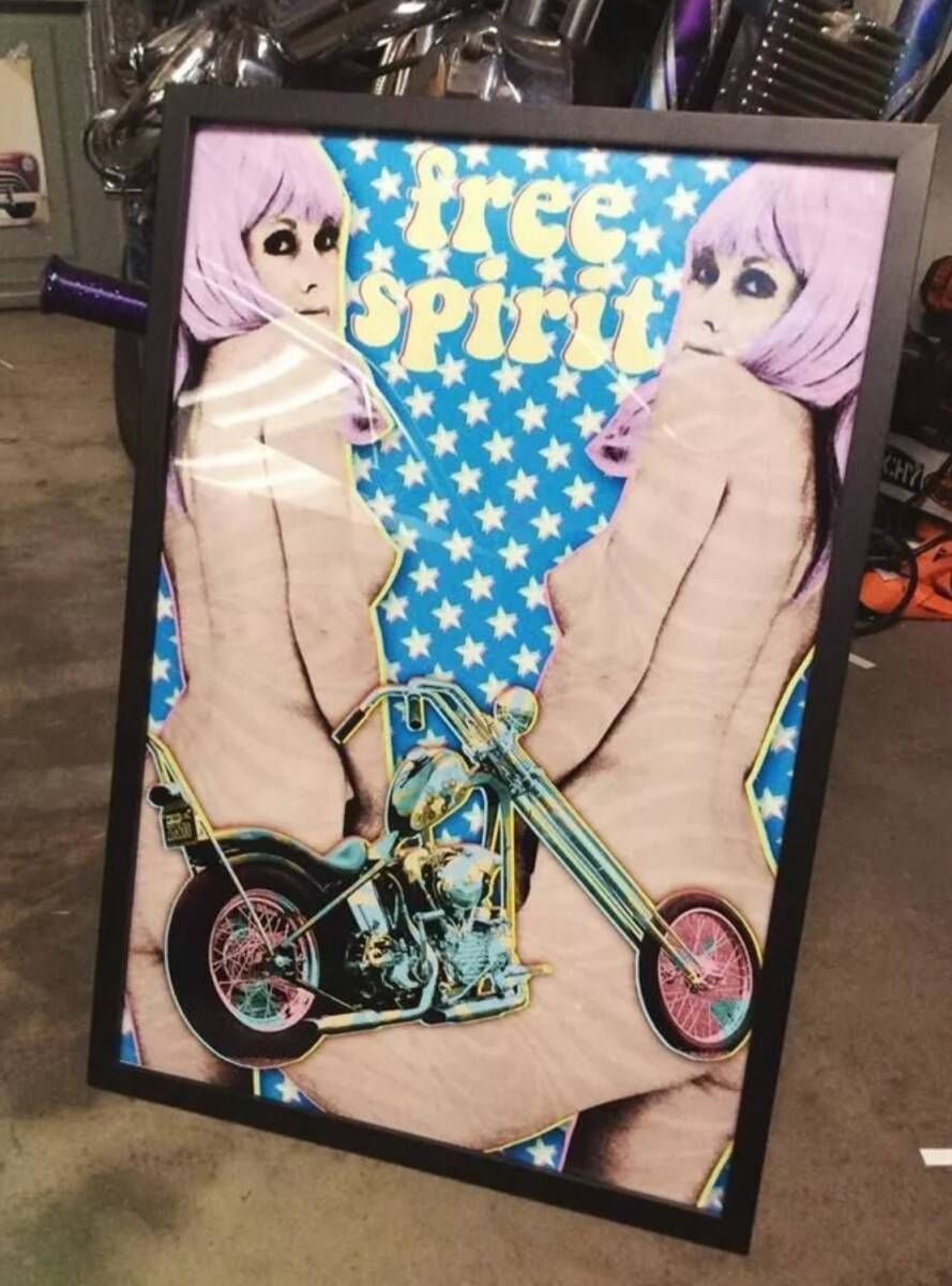 FREE SPIRIT ポスター ハーレー ショベル ナックル チョッパー サバイバー スポーツスター エボ ソフテイル アイアン レトロ J10811