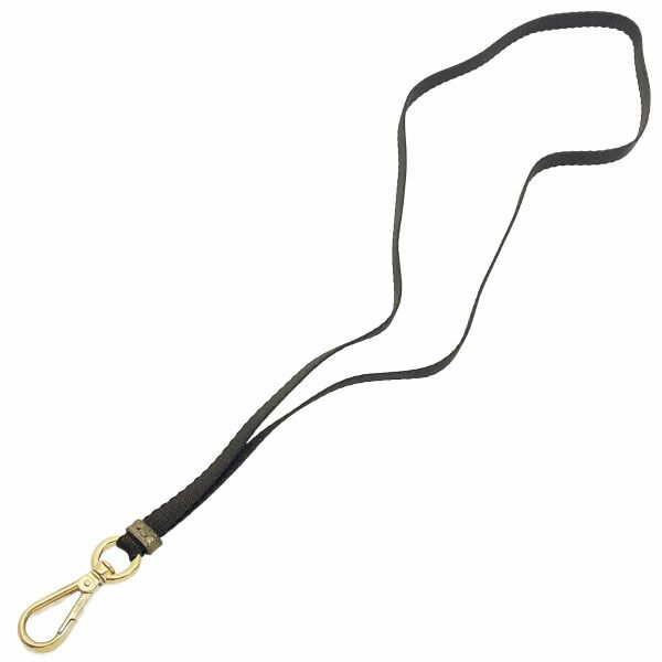 プラダ ストラップ ロゴ ネックストラップ ナイロン ダークブラウン 濃茶 こげ茶 PRADA ロングストラップ キーフック ID ストラップ ブランド小物