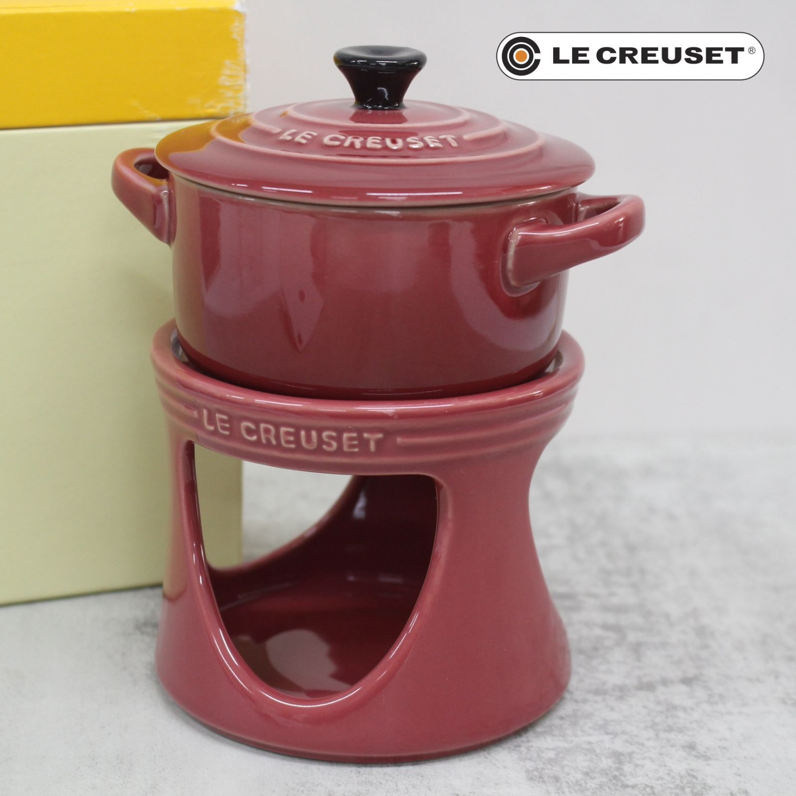 ルクルーゼ Le creuset ミニフォンデュセットダークフランボワーズ