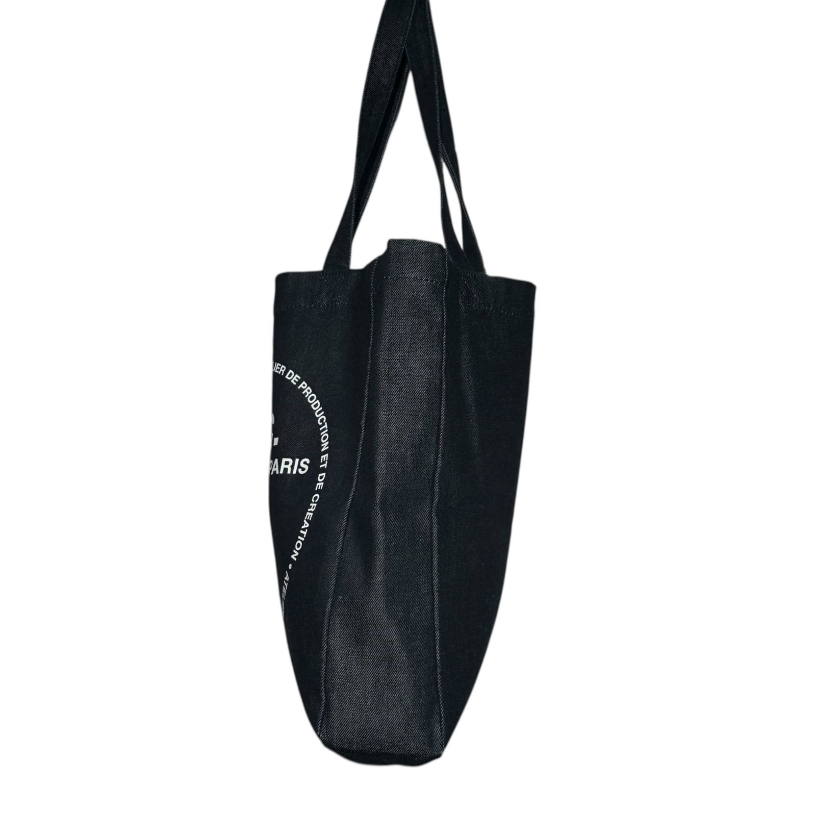 A.P.C.(アーペーセー) Sword and Guitar Logo Print Denim Tote