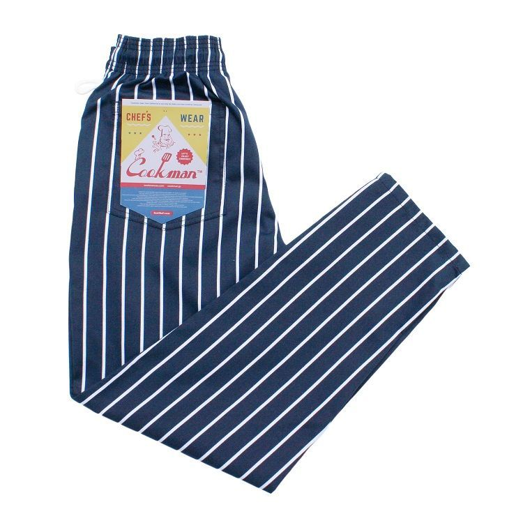 COOKMAN（クックマン）シェフパンツ　Stripe Navy 231-83802