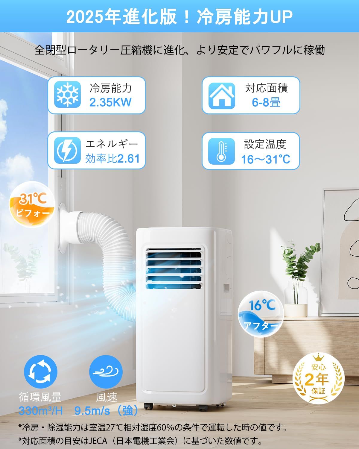移動式エアコン2025新型冷房8畳