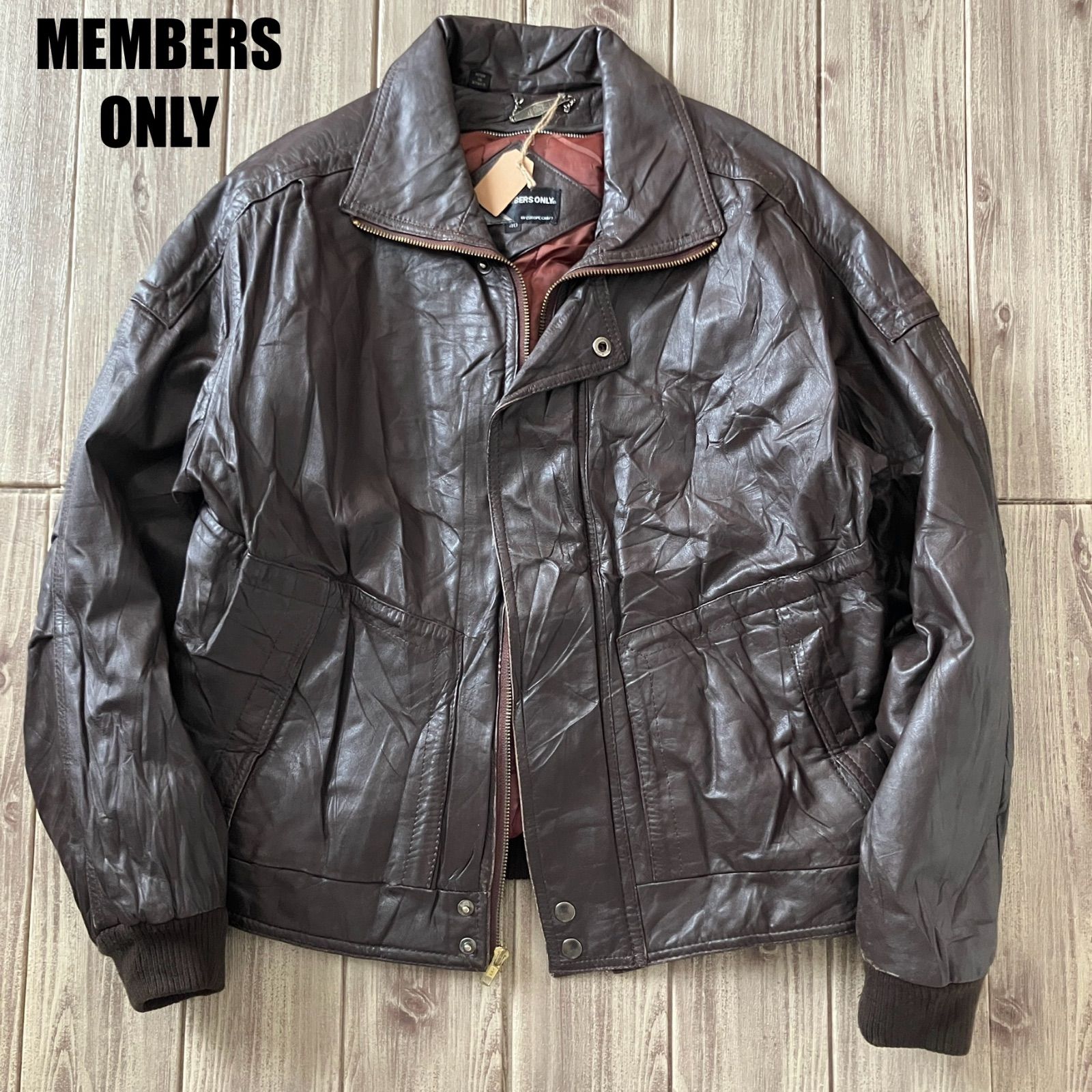 MEMBERS ONLY レザー 本革 シングルライダースジャケット XL 古着 90s MEMBERS ONLY レザー シングルライダースジャケット C769