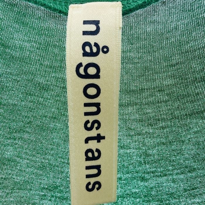 nagonstans グリーン　アシンメトリーノースリーブワンピース 36 ☆nagonstans ナゴンスタンス ワンピースノースリーブロング