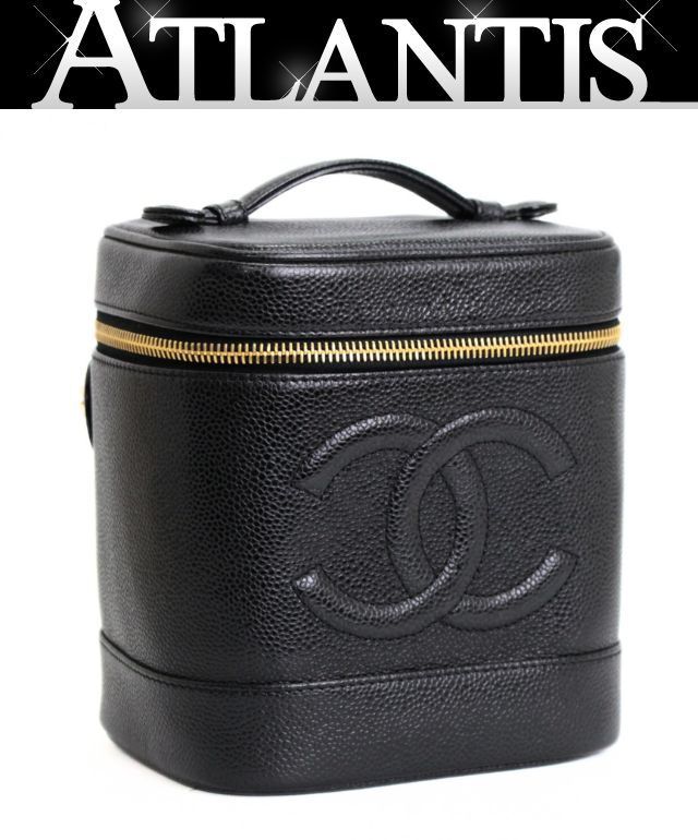 シャネル CHANEL バニティバッグ キャビアスキン 黒 7番台 71057