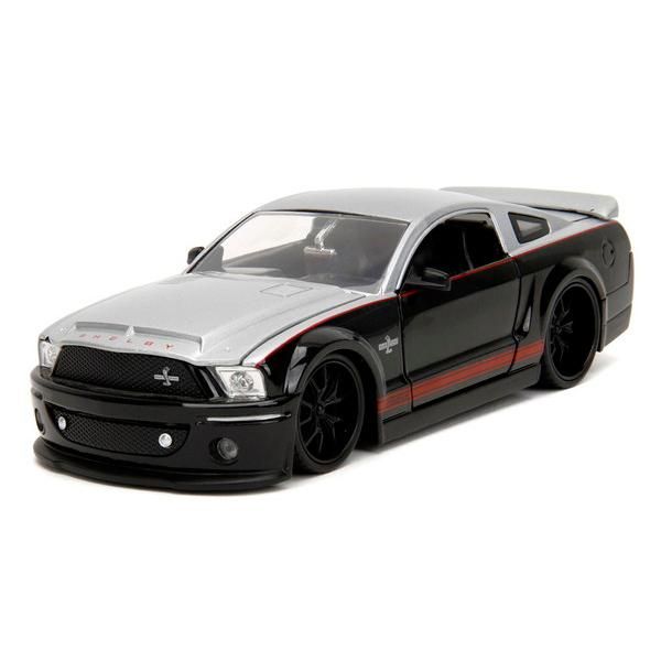 新品 JADA TOYS 1/24 2008 フォード マスタング シェルビー GT500KR ブラック/シルバー 完成品ダイキャストミニカー JADA34205 [佐川急便]